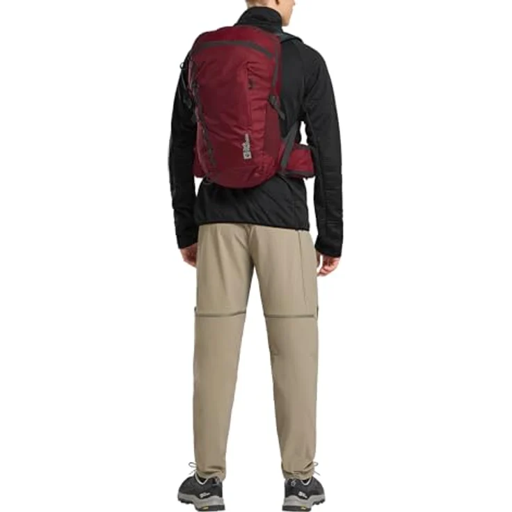 Jack Wolfskin Cyrox Shape 20, Wanderrucksack 49 cm, 100% Polyamid, tiefes Rubinrot – Bild 7