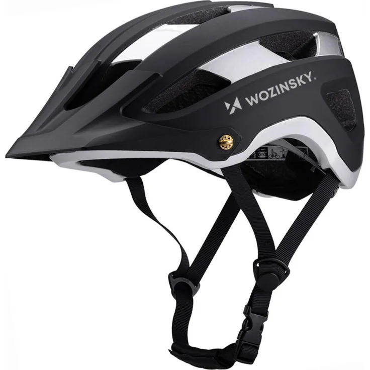 Wozinsky MTB Fahrradhelm HT-001VCB, Größe L (57-62 cm), leicht mit Belüftung, Schwarz-Silber