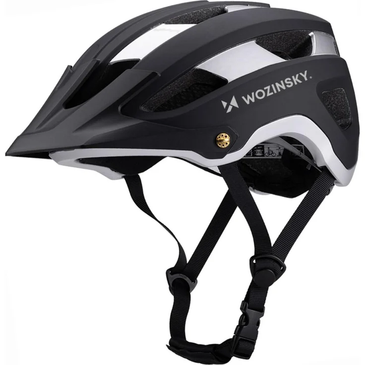 Wozinsky MTB Fahrradhelm HT-001VCB, Größe L (57-62 cm), leicht mit Belüftung, Schwarz-Silber