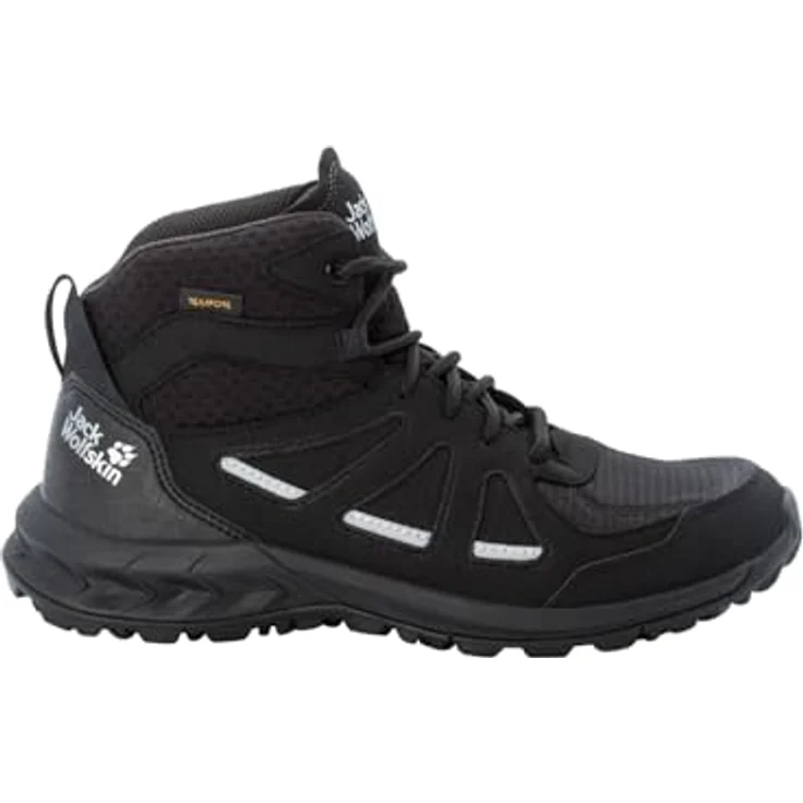 Jack Wolfskin WOODLAND 2 TEXAPORE MID W, Wasserdichter Wanderschuh mit EVA-Zwischensohle und TEXAPORE-Membran, schwarz – Bild 2