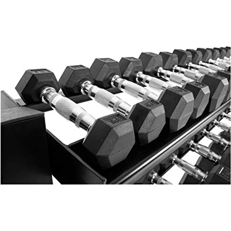 Sport-Tec Kompakthantel-Ständer-Set mit 16 Paar Hex Hanteln, 1-25 kg, 162x59x82 cm – Bild 5