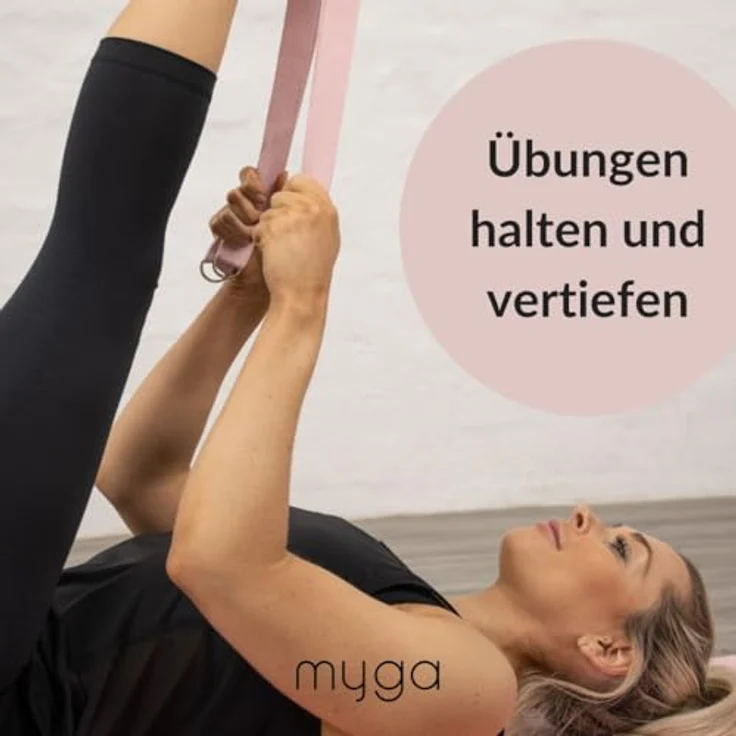 Myga Yoga Starter Kit, Komplettes Set mit rutschfester Yogamatte (4 mm), Yogablock und Gurt, ideal für Anfänger und Reisen, rosa – Bild 4