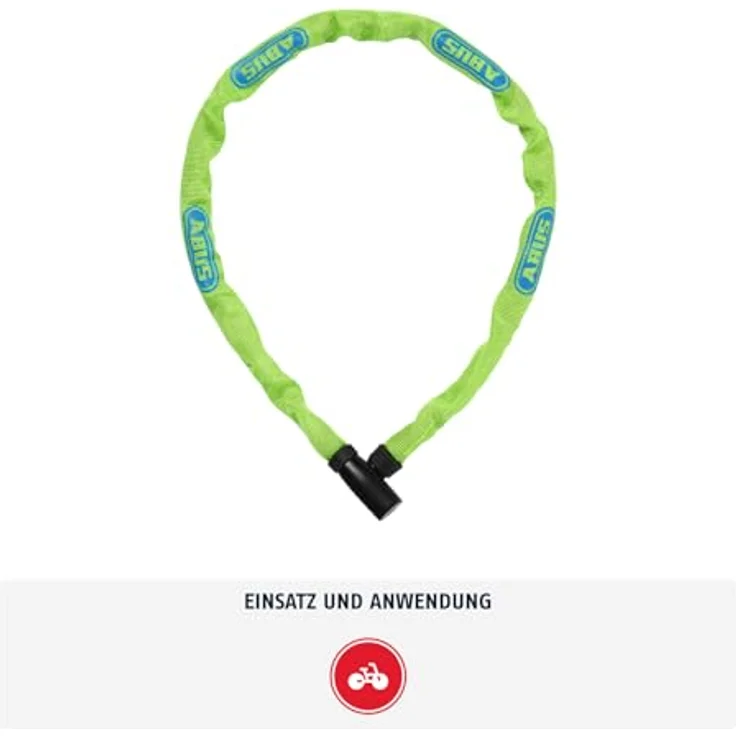 ABUS Steel-O-Chain 4804K/75, Unisex Fahrradschloss mit 4 mm dicker Stahlkette, Grün (Lime), 75 cm Länge – Bild 2