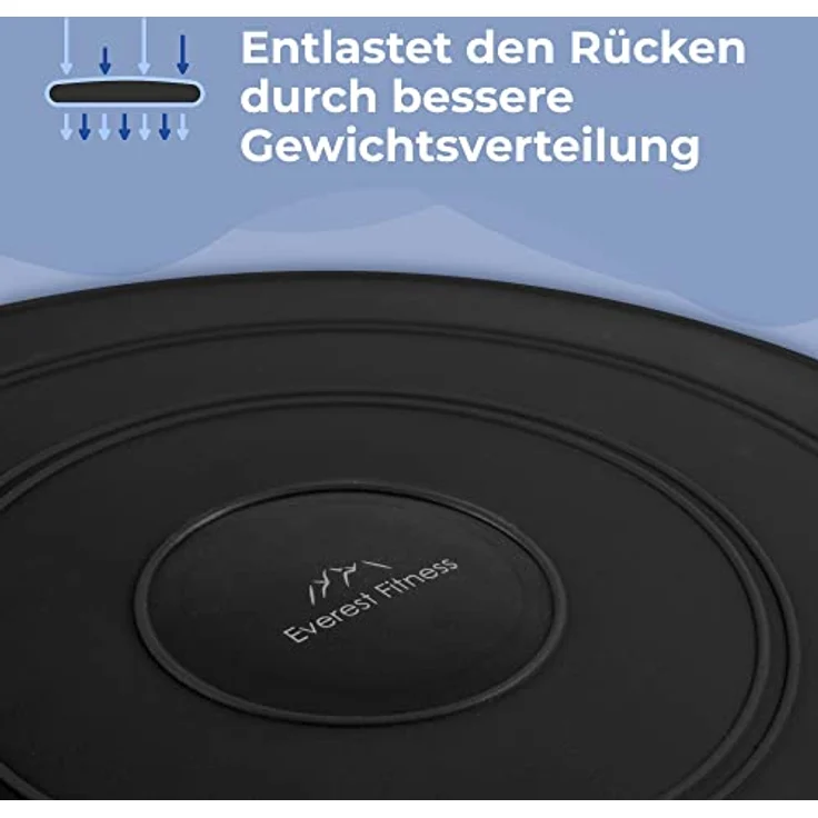 EVEREST FITNESS Balance Kissen - Luftkissen mit 33 cm Durchmesser - Ballsitzkissen zur Stärkung der Balance - Orthopädisches Sitzkissen zur Linderung von Rückenschmerzen, Balance Pad - Schwarz – Bild 4