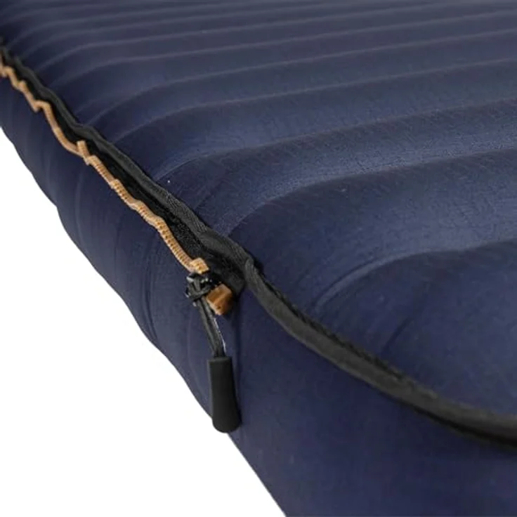 Human Comfort Luftmatratze Luft Bett Chatou Isomatte Kasten, Matratze Gäste 100% Baumwolle, orthopädisch, 2-lagig, technische Baumwolle, extra lang und breit, horizontale Röhrenstruktur, maschinenwaschbar, 13 cm dick, inkl. Tragebeutel und