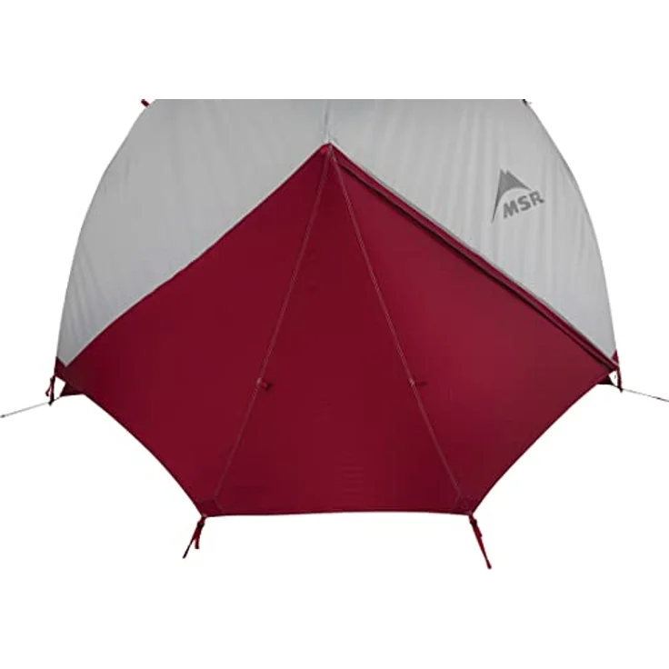 MSR Elixir Person Lightweight Backpacking Tent Rucksackzelt, Grau/Rot, Für 2, mit einzigartiger Stangengeometrie und integrierten Ausrüstungs-Lofts – Bild 4