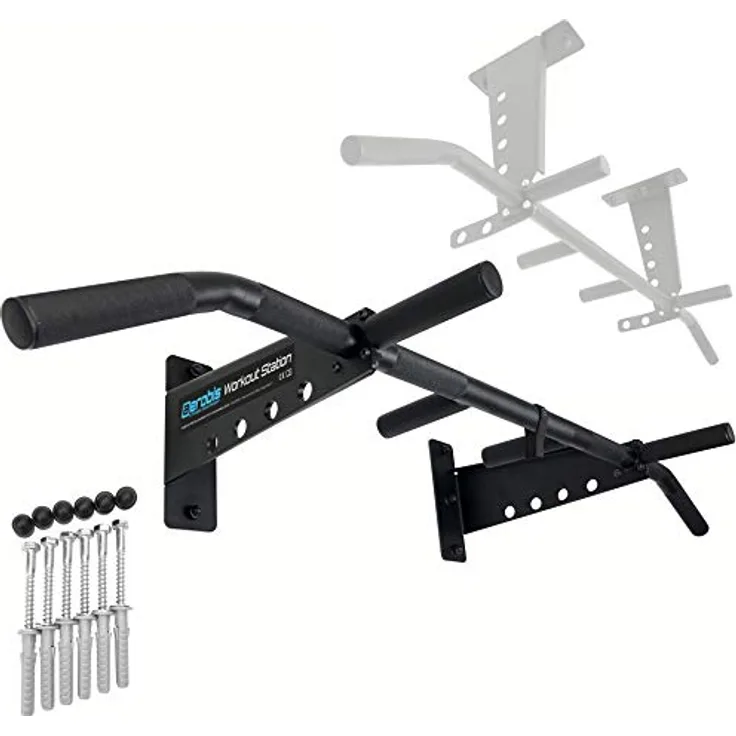 aerobis® Workout Station | Premium Klimmzugstange | Bis 200 kg | Wand- oder Deckenmontage | Inkl. Montagematerial und Mini Sling