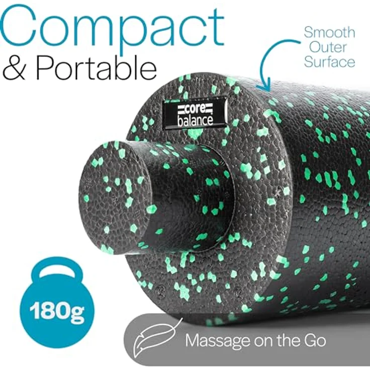 Core Balance 2 in 1 Faszienrolle mit herausnehmbarem Kern, EPP Schaumstoff zur Tiefengewebemassage, 33 x 15 cm & 33 x 6 cm, schwarz/blau/aquamarin – Bild 4