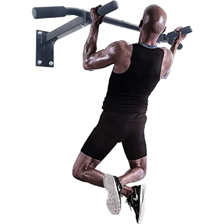 ISE Multifunktion Fitness Klimmzugstange zur Wandmontage, Turnstange bis 200kg mit rutschfesten Griffen,unzählige Pull Up Übungen,Wandhalterung & 8 Schwerlastdübel zur Montage SY-165 – Bild 1