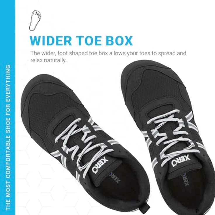 Xero Shoes Prio Laufschuhe, Niedrig geschnitten, atmungsaktives Mesh-Obermaterial, Rutschfeste Sohle, Schwarz EU 41 1/2 Frau – Bild 2