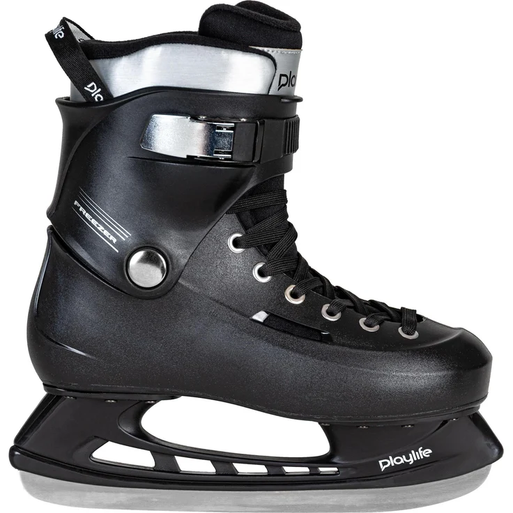 Powerslide Ice Freezer Black, Schlittschuhe mit hochwertigen Stahlkufen, dualem Verschlusssystem und gepolsterter Innenpolsterung, Größe 40