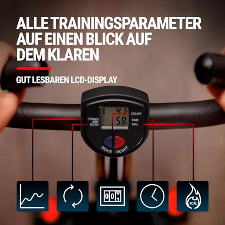 Hop-Sport Stepper HS-055S Noble, Swing Stepper mit LCD-Bildschirm, Stepper für Zuhause mit Lenker - platzsparend und stabil – Bild 2