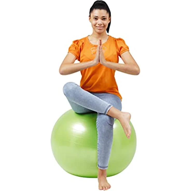GYMNIC Gymnic Plus 75, platzsicherer Gymnastikball für Reha-Übungen, grün – Bild 3