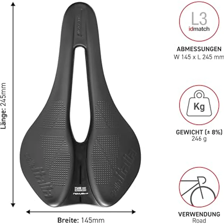 Selle Italia Novus Boost EVO X-TECH Superflow, Fahrradsattel mit Fec Alloy Rails ∅7mm, innovatives Design und hohe Stabilität – Bild 6