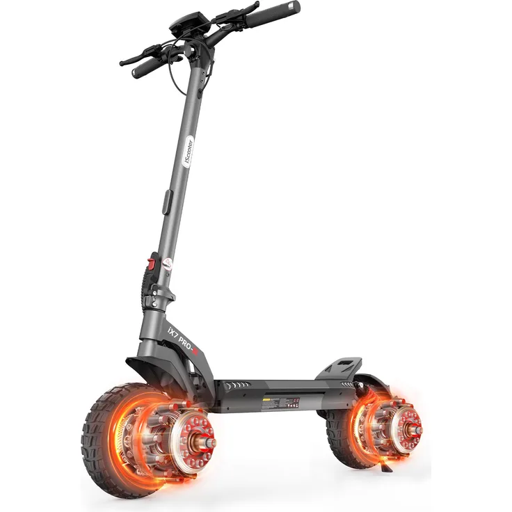 iScooter iX7Pro E-Scooter, Elektroroller mit ABE-Zulassung, Dual-Antrieb, 80 km Reichweite, geländetauglich, 45° Steigung