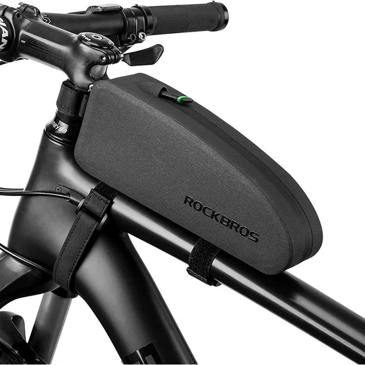 ROCKBROS Fahrradtasche AS-019-1, wasserdichte Rahmentasche mit 1,6 l Volumen, schwarz, passend für MTB & Rennrad