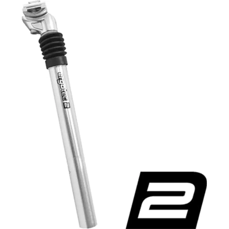 ergotec ERGOTEC Seat Post SP-3.0, Sattelstütze 25,4 x 350 mm, Patent Suspension, Aluminium AL6061 T6, Spring Silver