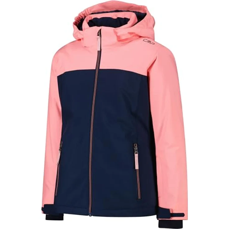 CMP KID G JACKET SNAPS HOOD Mädchen-Skijacke, wasserdicht mit Clima-Protect-Membran, abnehmbare Kapuze, zwei Reißverschlusstaschen, blue ink-lotus 164 – Bild 3