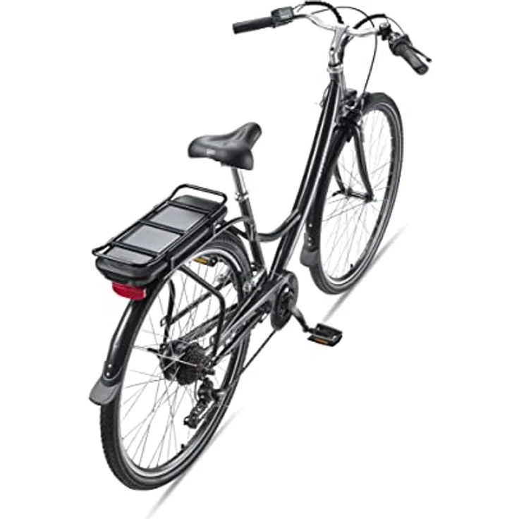 Teutoburg Senne Pedelec Citybike Elektrofahrrad schwarz, E-Bike 28 Zoll, 10,4 Ah/36V Lithium Ionen Akku, 7-Gang Shimano-Kettenschaltung - Preisvergleich – Bild 3