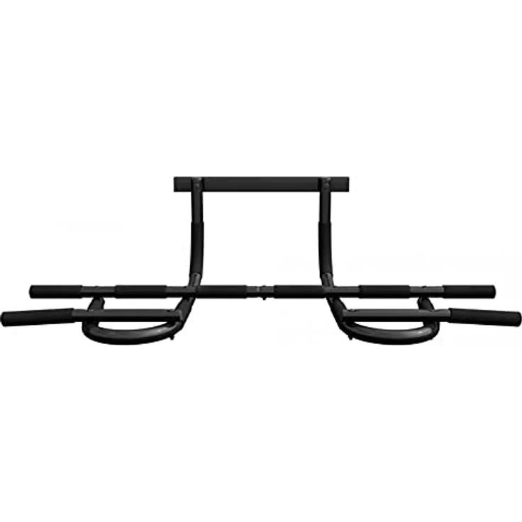 GORILLA SPORTS® Klimmzugstange - für Türrahmen, 10 rutschfeste Griffe, Multifunktion, inkl. Montagezubehör, bis 200kg Belastbar, Stahl, Schwarz - Pull Up Bar, Türreck, Reckstange, Pull-Up Bar – Bild 2
