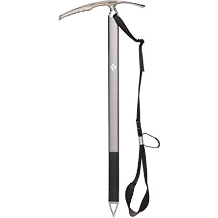 Black Diamond Raven Eispickel, 60 cm, Aluminium-Schaft, Edelstahl-Hauern, mit Dual-Density-Griff und überarbeiteter Handschlaufe