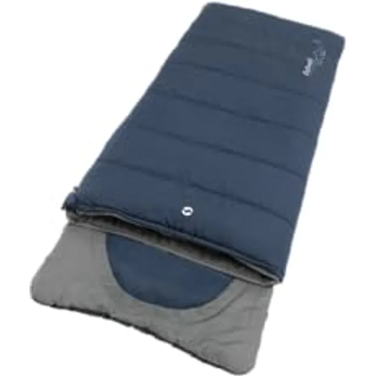 Outwell Contour Junior, Schlafsack (170 cm) mit integriertem Kissen, blau/grau