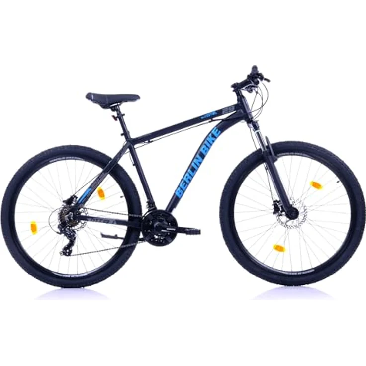 Berlin Bike MTB1 Mountainbike 29 Zoll, 46 cm Rahmenhöhe, hydraulische Scheibenbremsen, Shimano-Set, Schwarz-Blau – Bild 1