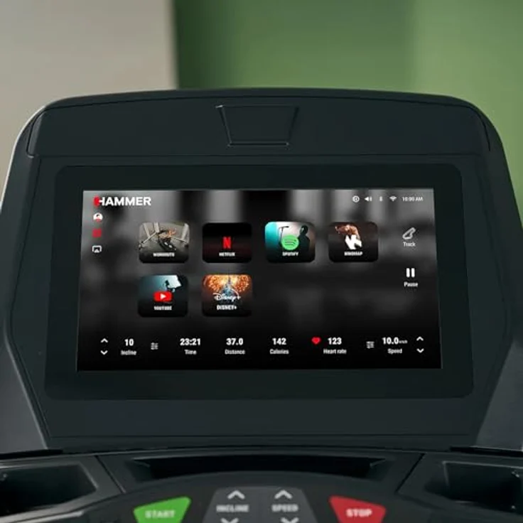 HAMMER Laufband TR 8000 ’25 – Profi Laufband elektrisch in Studioqualität, bis 22 km/h, 15% Steigung, 15,1" TFT-Display, klappbar, mit Pulssensoren & 10 Trainingsprogrammen – Bild 3