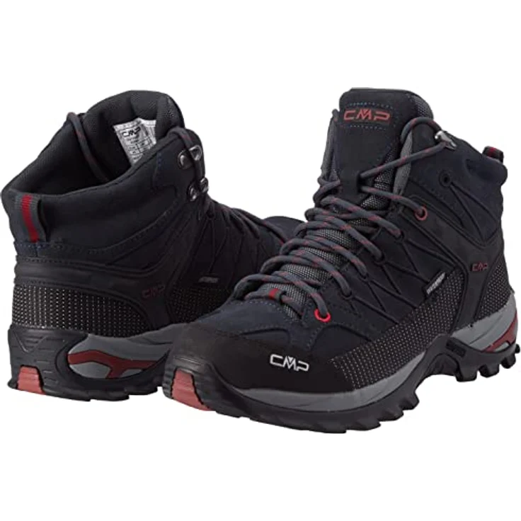 CMP Campagnolo Rigel Mid WP, Herren Wanderschuhe, knöchelhoch, wasserdicht, griffige Sohle, Veloursleder, Blau, Größe 46 – Bild 7
