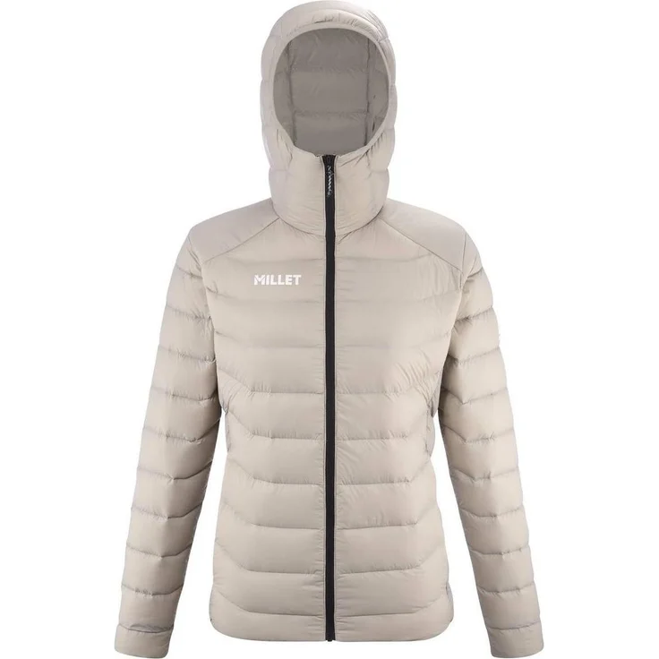 Millet Kamet Damen Daunen-Kapuzenjacke, Skijacke mit winddichten Einsätzen, Beige, XS