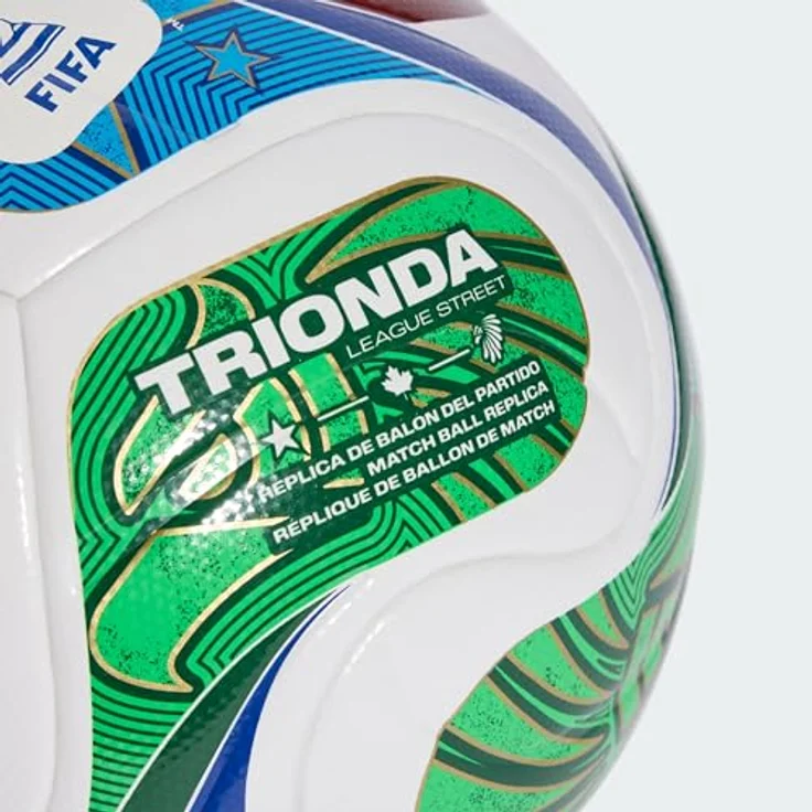 adidas Sportswear Fußball WC LGE J290, Junior Ball mit nahtloser TPU-Laminierung, 290g, weiß/royalblau/solblau – Bild 4