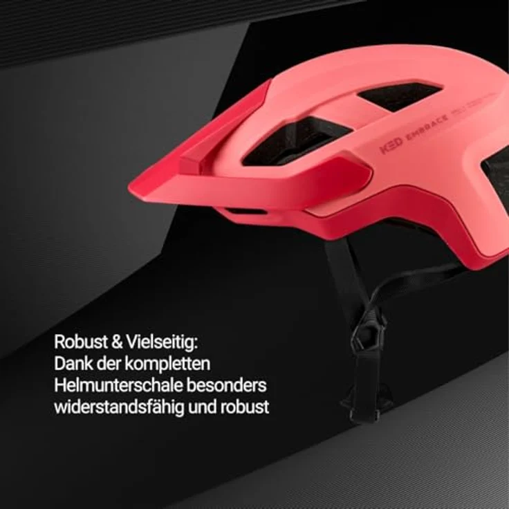 KED Embrace MU-1 Allround Helm für City Trail, verstellbares Visier und Insektenschutznetz, Coral Matt, Größe 54-58 (M) – Bild 4