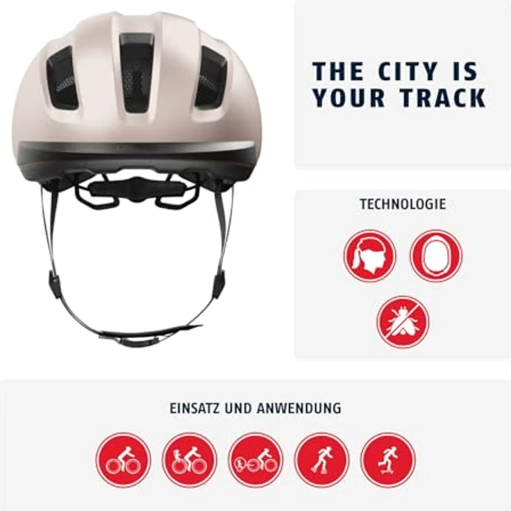 ABUS Fahrradhelm PURL-Y ACE mit LED-Licht – NTA-Schutzhelm für E-Bike und S-Pedelec – Beige, Größe L – Bild 2