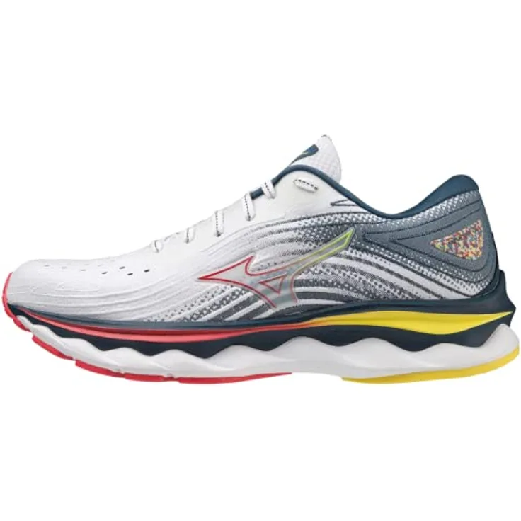 Mizuno Wave Sky 6, Damen Laufschuhe mit MIZUNO ENERZY Dämpfung und stabiler Wave-Technologie, Weiß, EU 40 UK 6.5