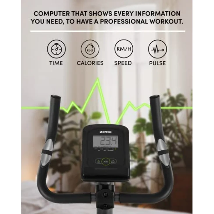 Zipro Heimtrainer Fahrrad Drift, Ergometer Fitnessbikes, Magnetisches Fahrradtrainer, Ergometer Fahrrad bis 120kg, Indoor Bike, Trainingsfahrrad für zuhause, Fahrradergometer Batteriebetrieben – Bild 5