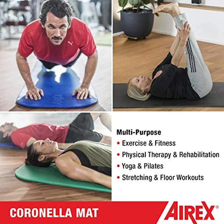 Airex Gymnastikmatte Coronella, 1,5 cm stark, schieferfarbig, Sanitized-veredelt, für Fitnessstudios und Therapieeinrichtungen – Bild 3