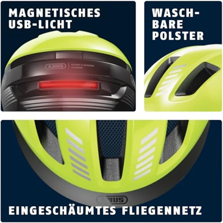Abus PURL-Y Velohelm, NTA klassifiziert für E-Bikes, 57 - 61 cm, mit verstellbarem Rücklicht – Bild 4