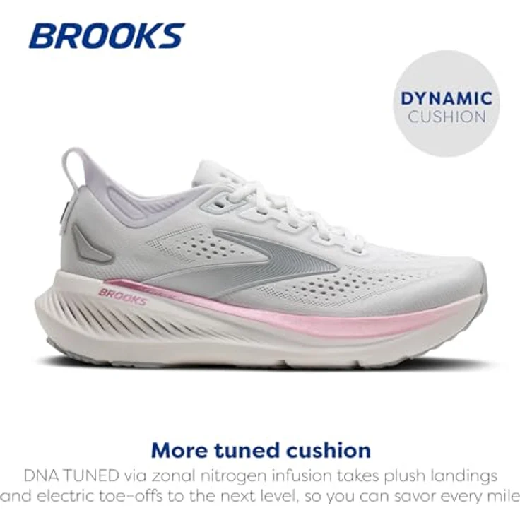 BROOKS Glycerin 23 Damen Laufschuhe, neutrale Strick-Konstruktion, atmungsaktiv, weiße Farbe, EU 40,5 – Bild 2