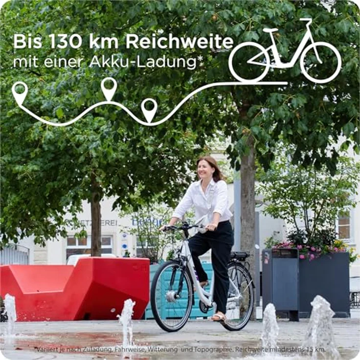 Zündapp Z502 City E-Bike, 28 Zoll, 7-Gang, 522 Wh, Vorderradmotor, weiß/lila – Bild 3