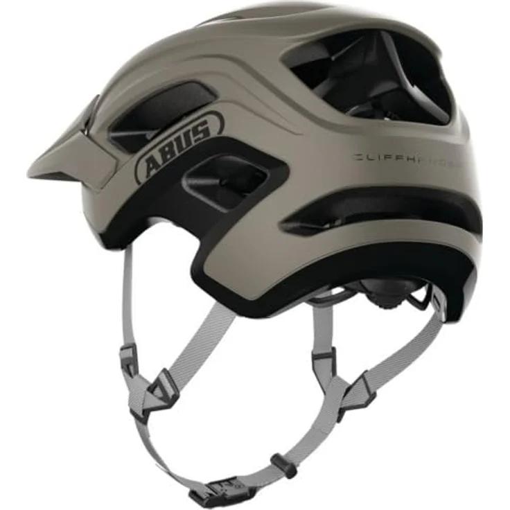 ABUS MTB-Helm CliffHanger, Fahrradhelm für anspruchsvolle Trails mit großen Lüftungsöffnungen, TriVider Riemensystem, grau, Größe L – Bild 4