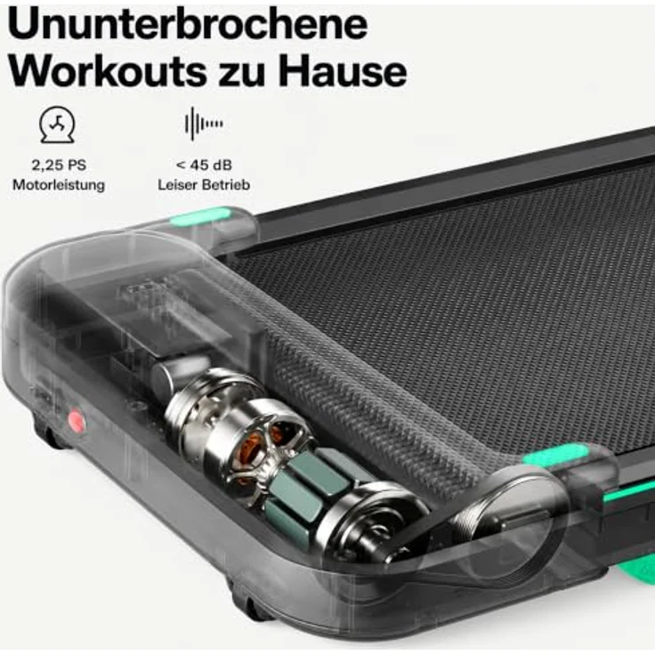Urevo Laufband mit 15" x 40,2" rutschfester Laufbahn, 2.25HP Motor, klappbar, leise, Bluetooth Verbindung zur Urevo Sport App – Bild 5