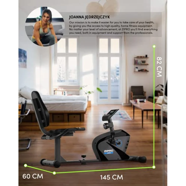 Zipro Heimtrainer Fahrrad Vision, Ergometer Fitnessbikes, Magnetisches Fahrradtrainer, Ergometer Fahrrad bis 120kg, Indoor Bike, Trainingsfahrrad für zuhause, Fahrradergometer Batteriebetrieben – Bild 2