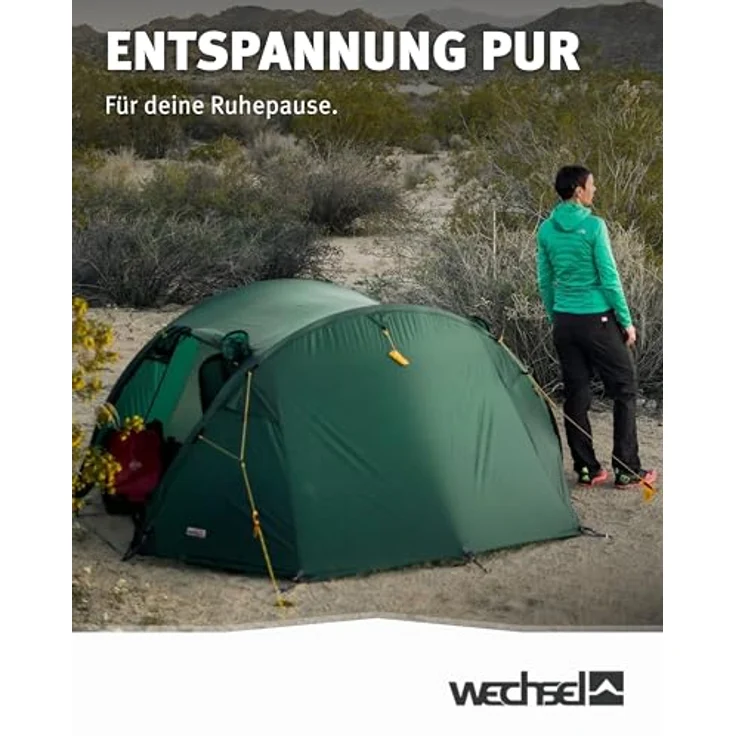 Wechsel Pioneer Tunnelzelt, 2 Personen, 2,1 kg, 3000 mm Wassersäule, zwei Eingänge, 110 cm Stehhöhe – Bild 3