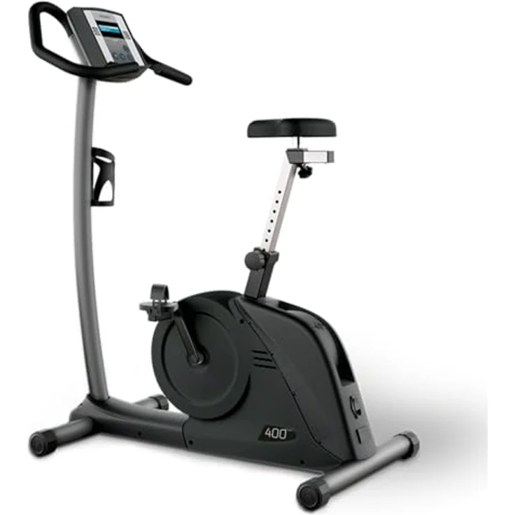 Ergo Fit Ergometer Cycle 400 Home, Fahrradergometer mit extra breitem Durchstieg und pulsgesteuerten Trainingsprogrammen, schwarz – Bild 2