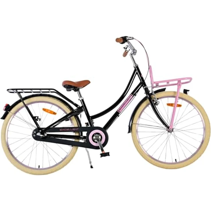 Volare Kinderfahrrad Excellent 24 Zoll für Mädchen, Schwarz, mit STVO-geprüfter Beleuchtung und Rücktrittbremse – Bild 2