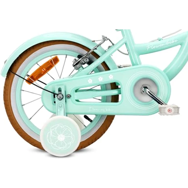 Sun Baby Flower Retro Kinderfahrrad 14 Zoll mit Schubstange, Mint, bis 50 kg belastbar – Bild 7
