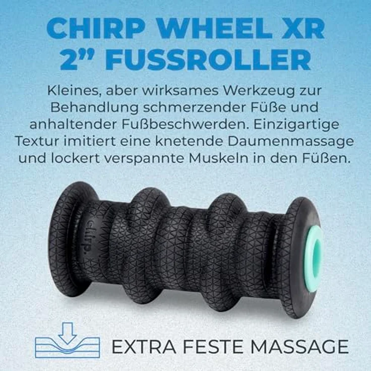 Chirp Chirp Wheel XR Fußmassageroller, 2-Zoll Massagegerät für gezielte Tiefengewebsmassage bei Plantarfasziitis und Fußermüdung, ergonomisches Design mit rutschfester Oberfläche – Bild 2