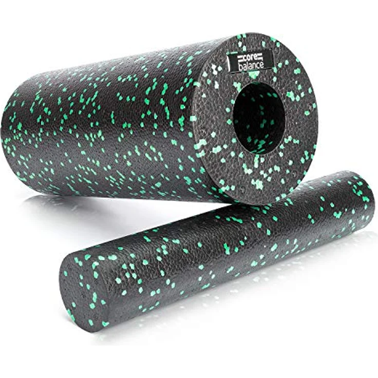 Core Balance 2 in 1 Faszienrolle mit herausnehmbarem Kern, EPP Schaumstoff zur Tiefengewebemassage, 33 x 15 cm & 33 x 6 cm, schwarz/blau/aquamarin – Bild 1