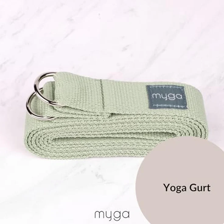 Myga Yoga Starter Kit, Komplettes Set mit rutschfester Yogamatte, Yogablock & Gurt, ideal für Anfänger, Palmen Design – Bild 5