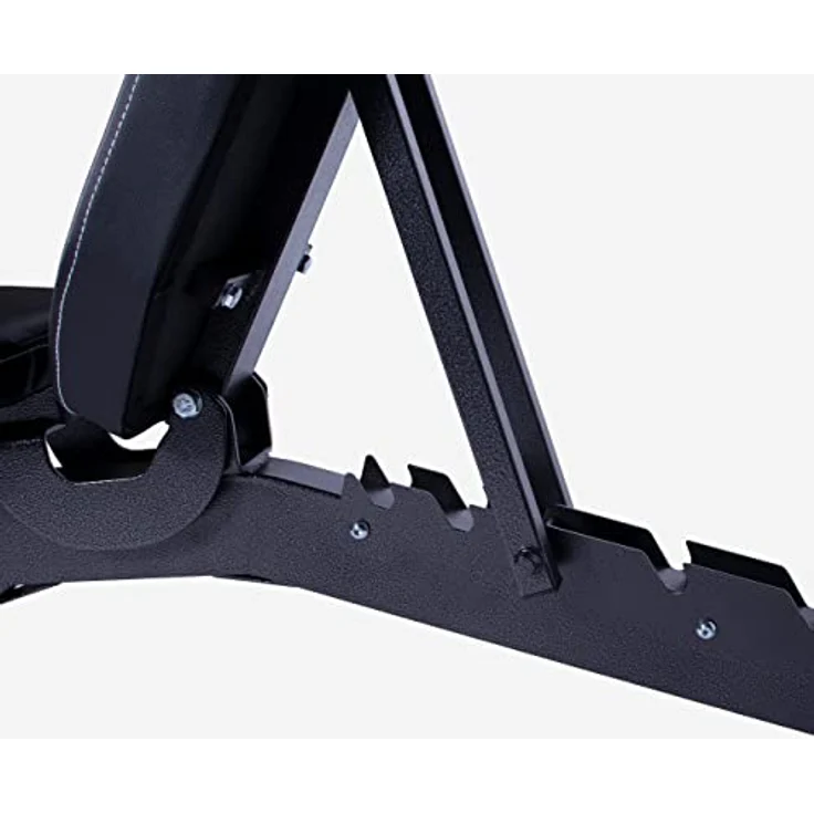 GORILLA SPORTS® Hantelbank - 8-Fach Rückenlehne und 3-Fach Sitz Verstellbar, 156x51x114cm, bis 400 kg Belastbar, Multifunktion, mit Beinhalterung - Schrägbank, Negativbank, Flachbank, Trainingsbank – Bild 5